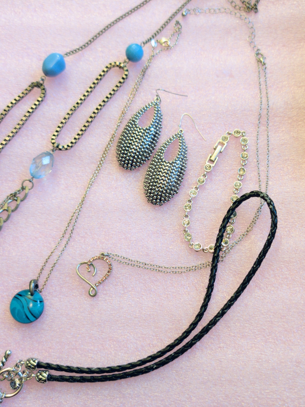 Silver Tone And Turquoise Jewelry Lot
